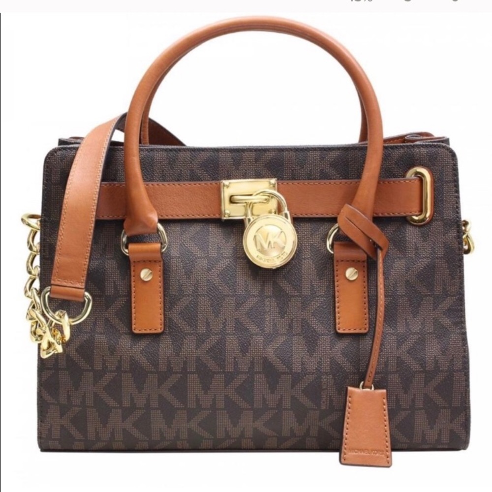 MICHAEL KORS BAG BROWN WITH LOCK